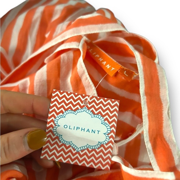 NWT Oliphant Sleeveless Nassau Coral T.F. Dress Size large 100% Cotton midi - Picture 9 of 12